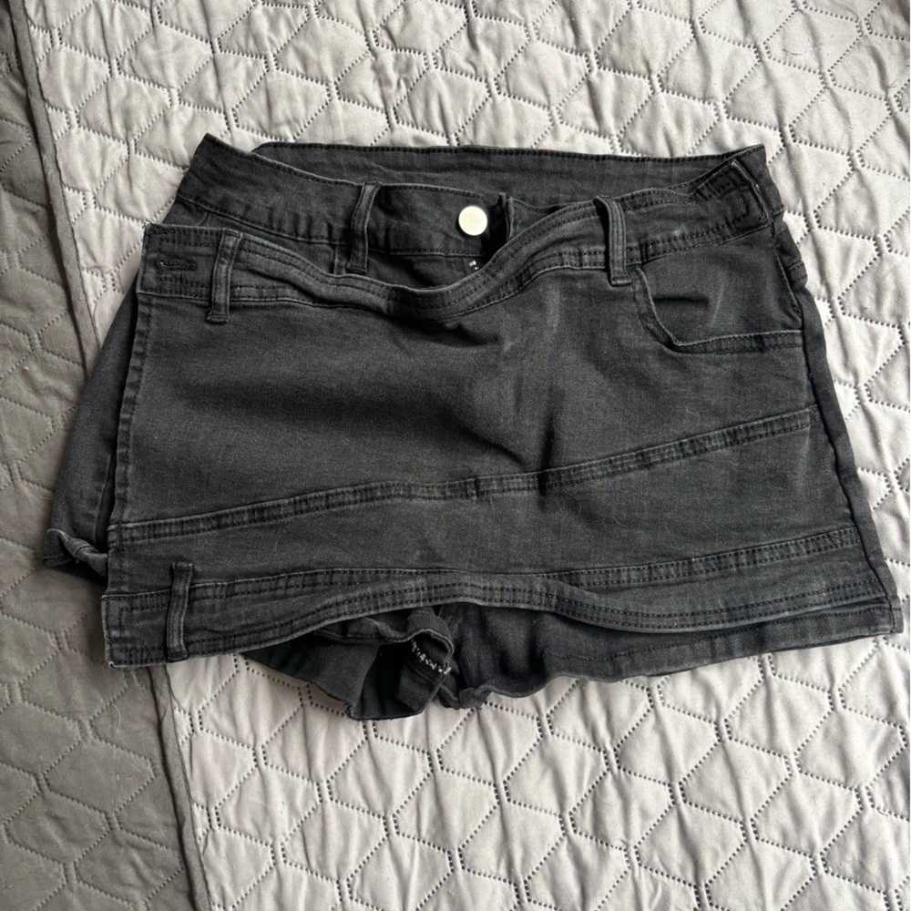 Black Jean Skort
